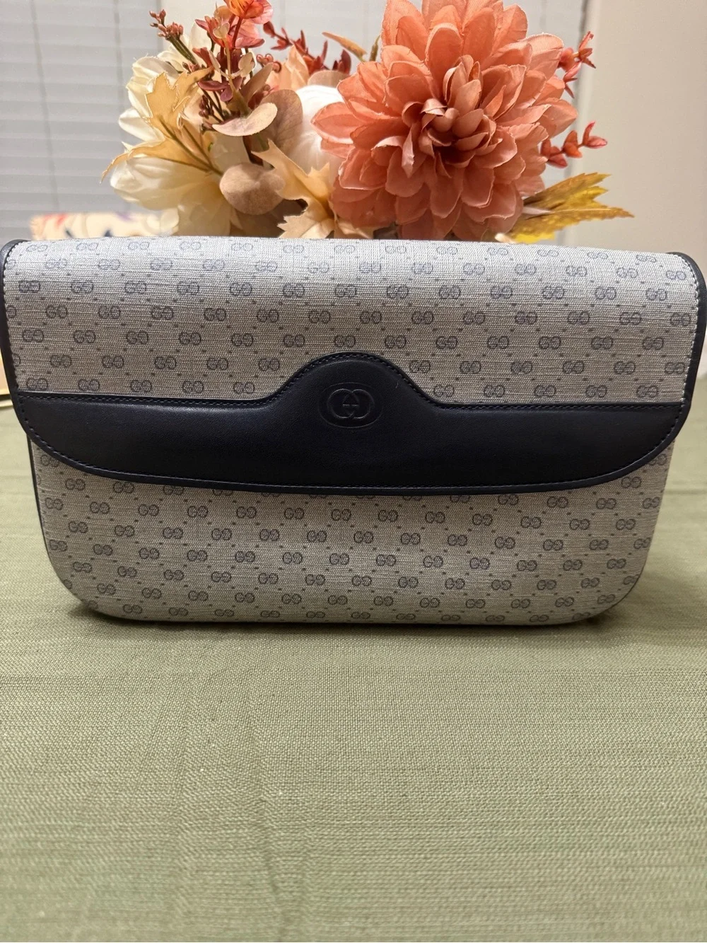Vintage Gucci Micro GG Supreme Navy and Gray Women's Bag